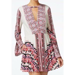 Free People Teagan mini dress cream combo size 4